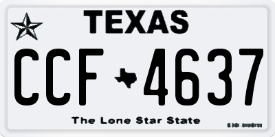 TX license plate CCF4637