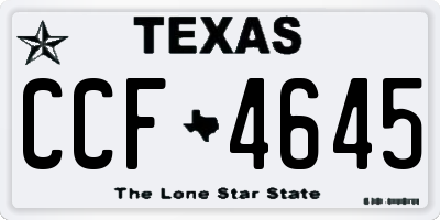 TX license plate CCF4645