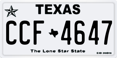 TX license plate CCF4647