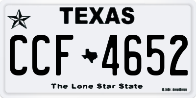 TX license plate CCF4652