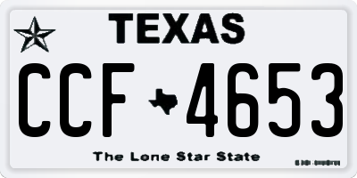 TX license plate CCF4653