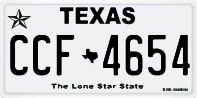 TX license plate CCF4654