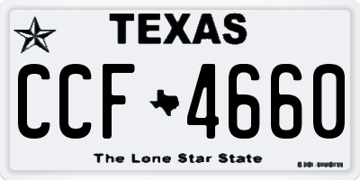 TX license plate CCF4660