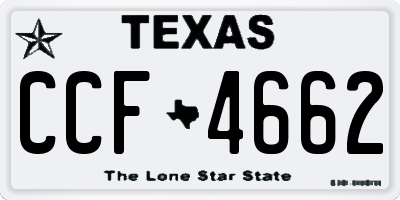 TX license plate CCF4662