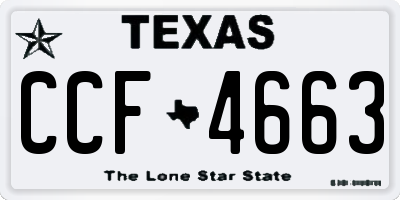 TX license plate CCF4663