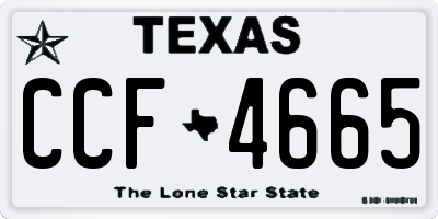 TX license plate CCF4665