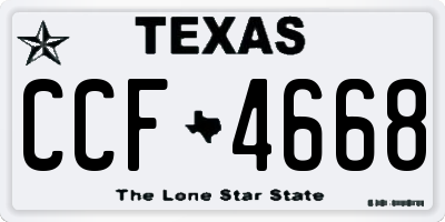 TX license plate CCF4668