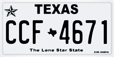 TX license plate CCF4671