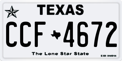 TX license plate CCF4672