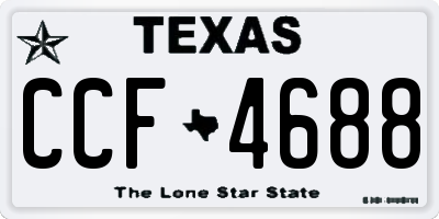 TX license plate CCF4688