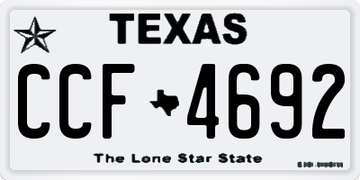 TX license plate CCF4692