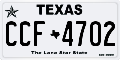 TX license plate CCF4702