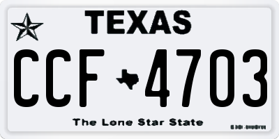 TX license plate CCF4703