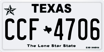 TX license plate CCF4706