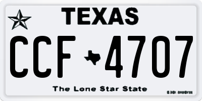 TX license plate CCF4707