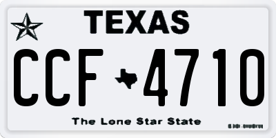 TX license plate CCF4710