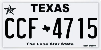 TX license plate CCF4715