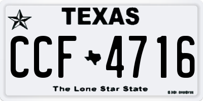 TX license plate CCF4716