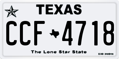 TX license plate CCF4718