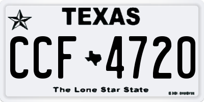 TX license plate CCF4720