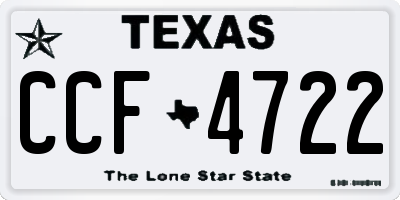 TX license plate CCF4722