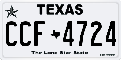 TX license plate CCF4724