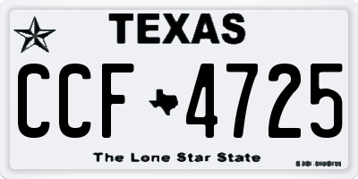 TX license plate CCF4725