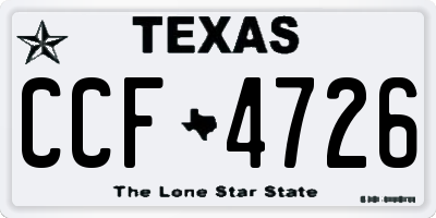 TX license plate CCF4726