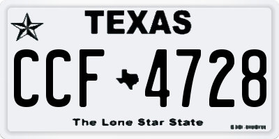TX license plate CCF4728