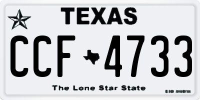TX license plate CCF4733