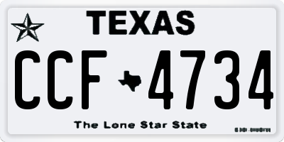 TX license plate CCF4734