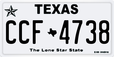 TX license plate CCF4738