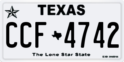 TX license plate CCF4742