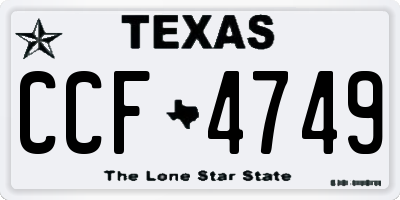 TX license plate CCF4749