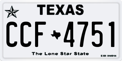 TX license plate CCF4751