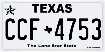 TX license plate CCF4753