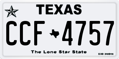 TX license plate CCF4757