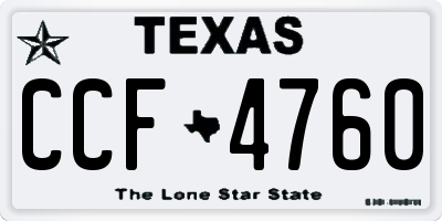 TX license plate CCF4760