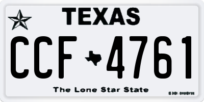TX license plate CCF4761
