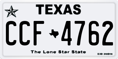 TX license plate CCF4762