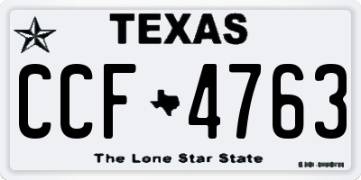 TX license plate CCF4763