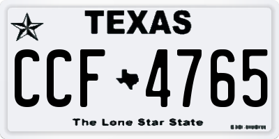 TX license plate CCF4765
