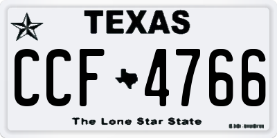 TX license plate CCF4766