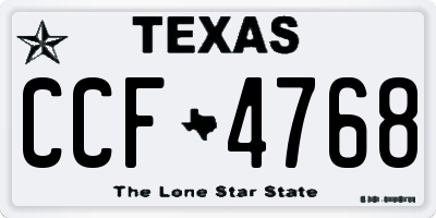 TX license plate CCF4768
