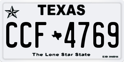 TX license plate CCF4769