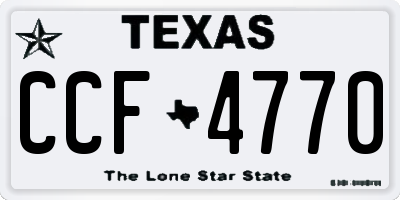TX license plate CCF4770