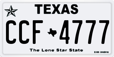 TX license plate CCF4777