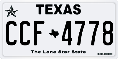 TX license plate CCF4778