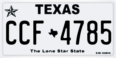TX license plate CCF4785