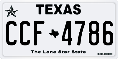 TX license plate CCF4786